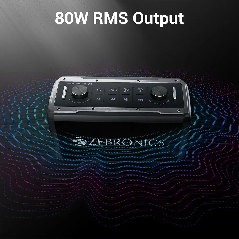 Zebronics Bluetooth Speaker with Mic 80w Music bomb 2 view 2
